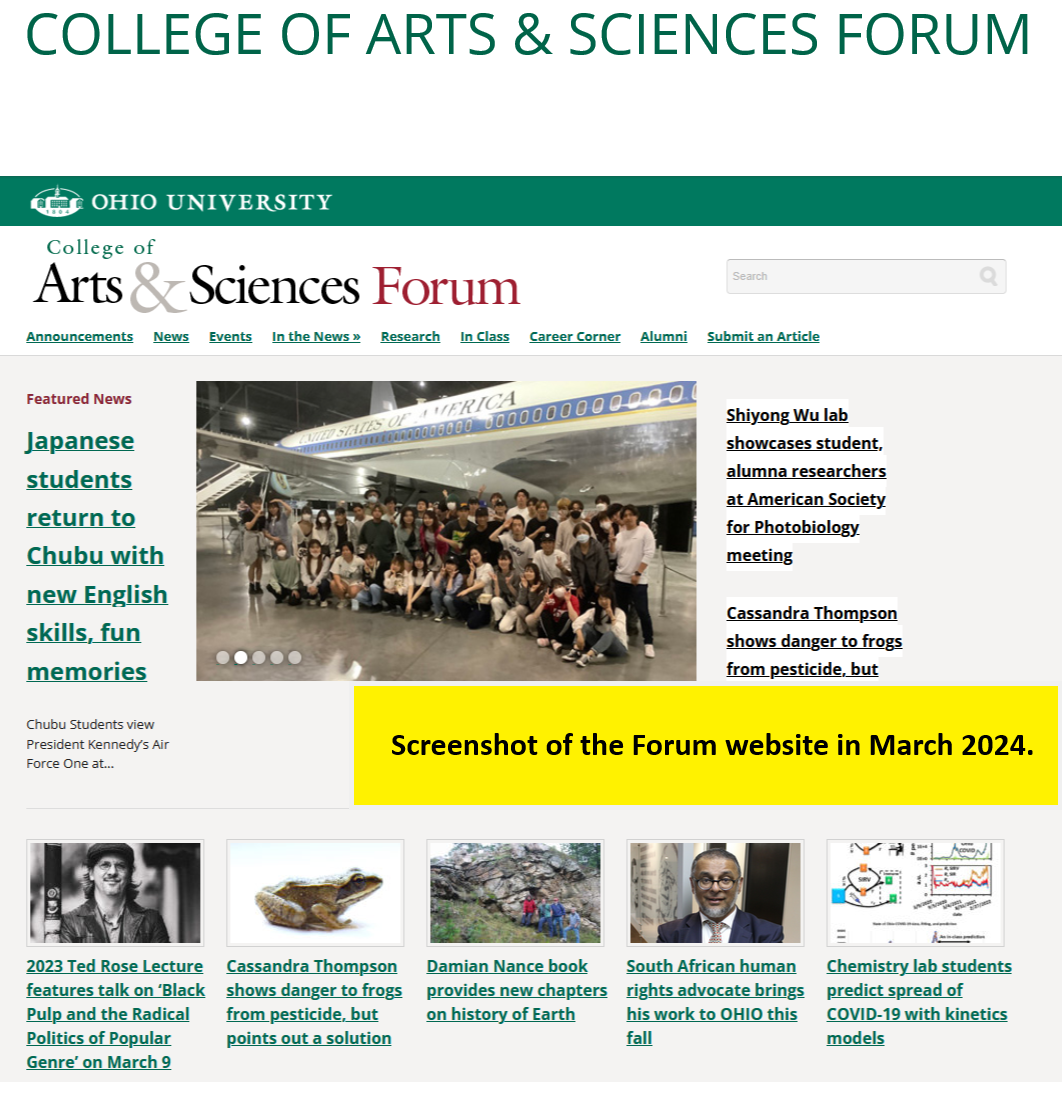 College of Arts & Sciences Forum